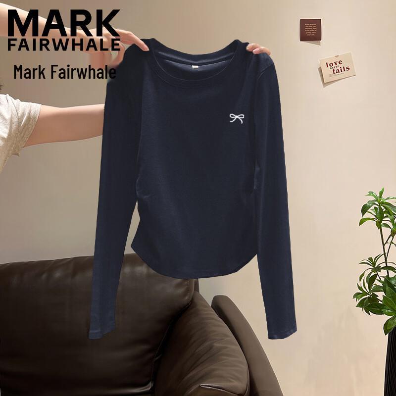 Mark Fairwhale Women's Autumn Pleated Bow Long-Sleeve T-Shirt
