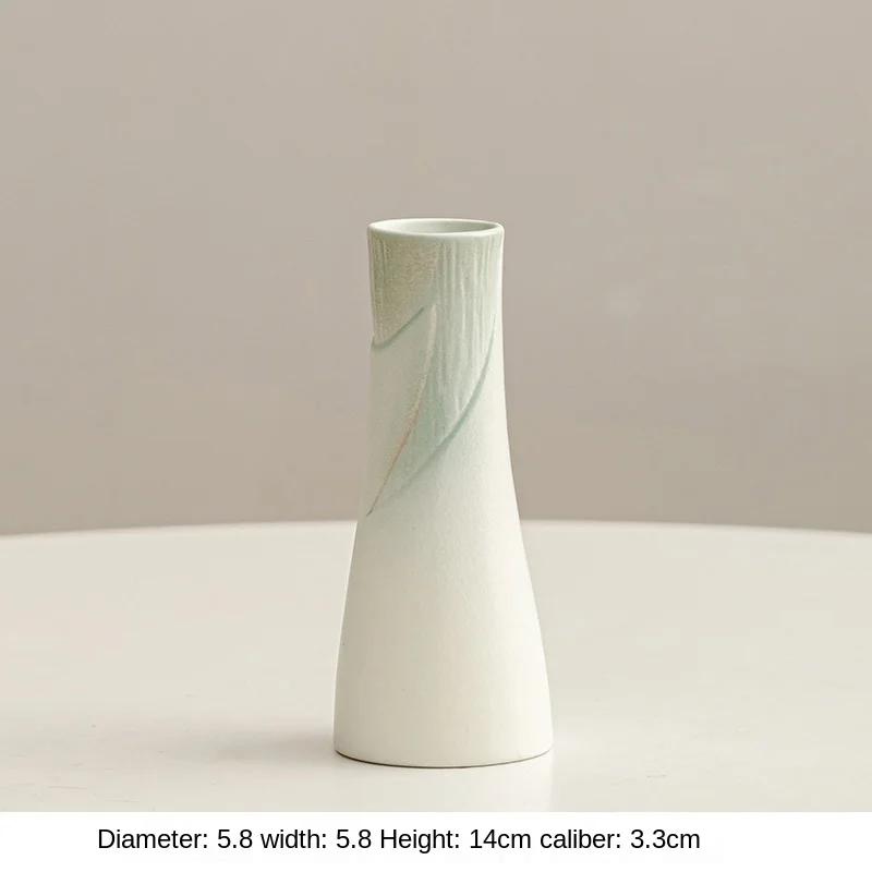 White Vase Desktop Flower Arrangement Table Hydroponics Green Plant Flower Decorative Flowerpot Decorations Home Decor Vases