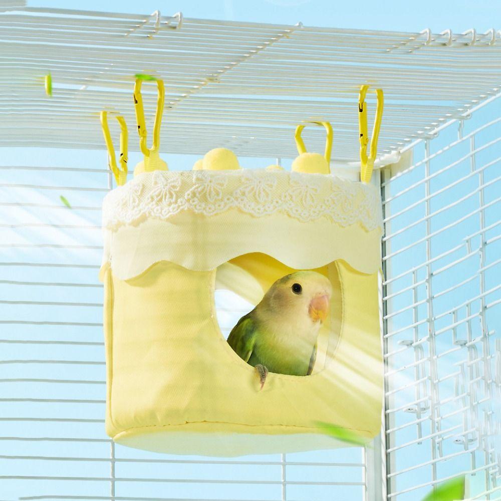 

Breathable Bird Sleeping House Bite Resistant Hanging Birdcage Creative Parrot Hammock Autumn синій