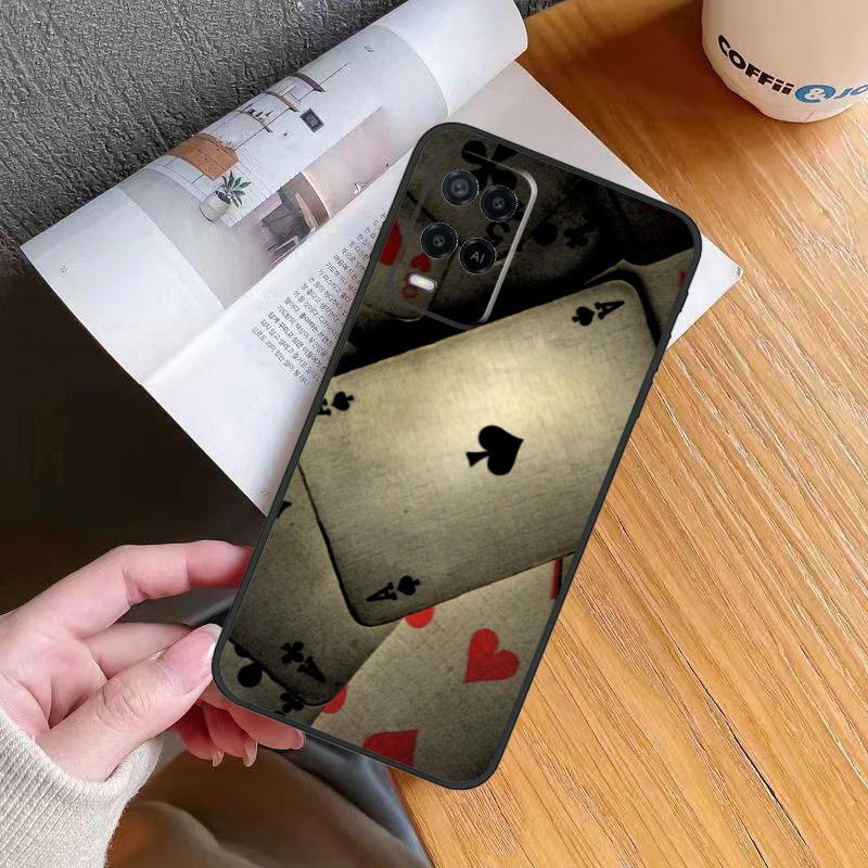 Spades Poker Play Cards Ace Case For Oppo A60 A40 A80 A16 A76 A96 A98 A58 A78 A18 A38 A57 A17 A74 A54 A94 A15 A5 A6 Pro