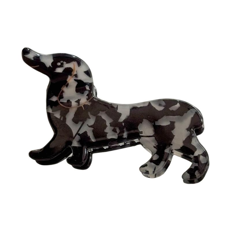 Cartoon Dog Shape Hair Claw Clip For Girls Women Secure Grip NonSlip Acrylic Barrettes For Daily Use Gifting Accessory