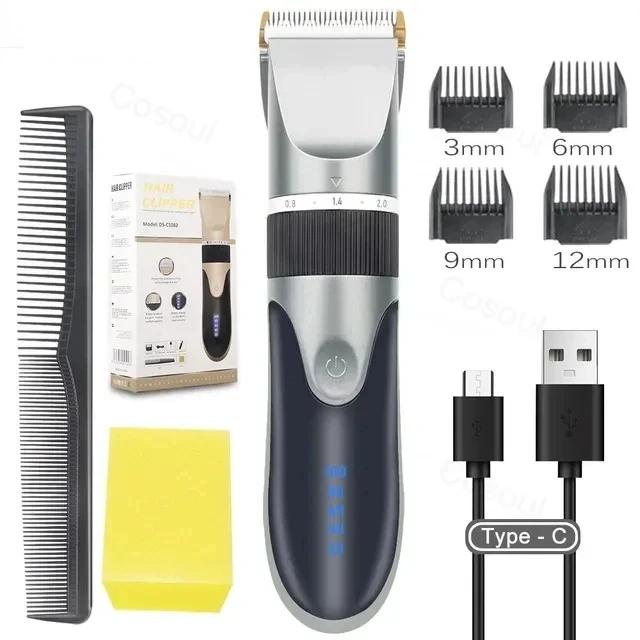 Professional Cordless Rechargeable Electric Hair Clipper - For Men, Adults & Kids, Barber-Grade Hair Trimmer & Cutter Machine