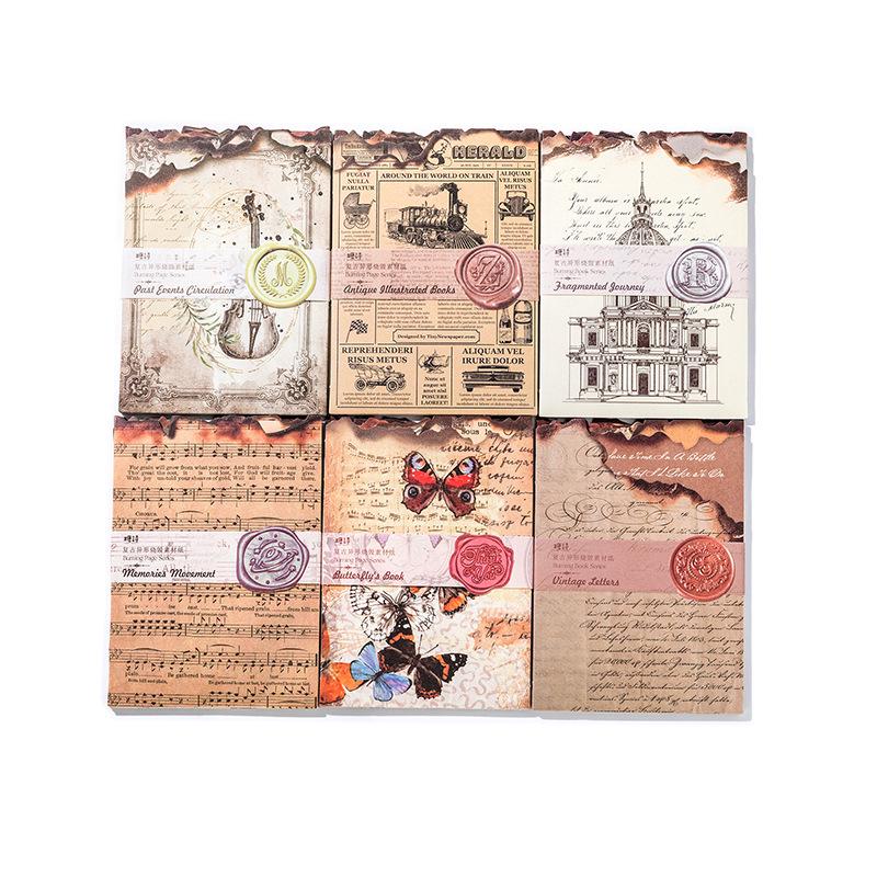 Retro Burned Pages Diary: DIY Decorative Material - 30 Sheets