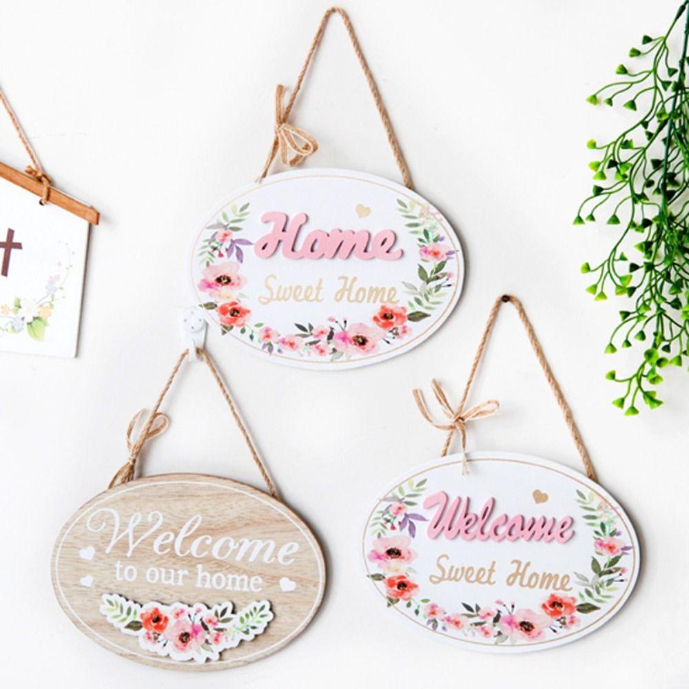 Handmade Home Decoration Double-sided Door Plate Garden Plaque Door Hanging Ornaments Layout Props