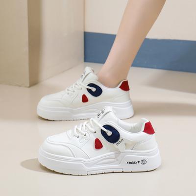 Plateau-Sneaker für Damen Leicht Klassisch PU-Leder Slip-On Walking Tennisschuhe Damen Bequeme Schnürschuhe für Draußen Arbeit
