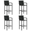 vidaXL 5-tlg. Gartenbar-Set Poly Rattan Schwarz
