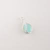 Aqua Chalcedony Gemstone Zircon Pendant 925 Sterling Silver Jewelry Gift For Her CZP-7-8