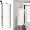 Bathroom Toilet Paper Holder with Storage Extra 3 Rolls, Over The Tank Toilet Paper Holder Wall Mount, Small Restroom Organizer