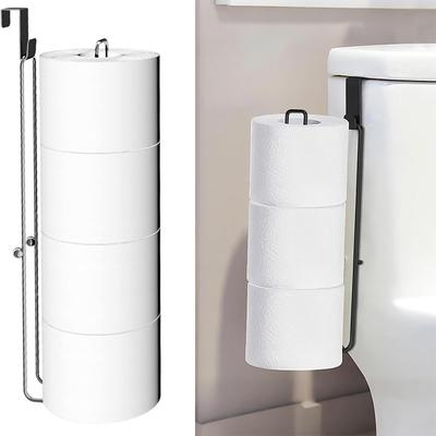 Bathroom Toilet Paper Holder with Storage Extra 3 Rolls, Over The Tank Toilet Paper Holder Wall Mount, Small Restroom Organizer