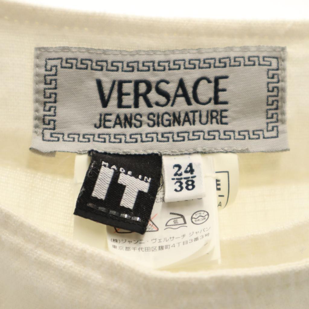 VERSACE JEANS SIGNATURE Made in Italy Leinen Midilänge Enger Rock 38 Damen Gebraucht