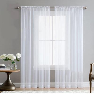2 pezzi per decorazioni per la casa, tende per finestre, tende in voile bianco velato, tendaggi, tulle per finestre