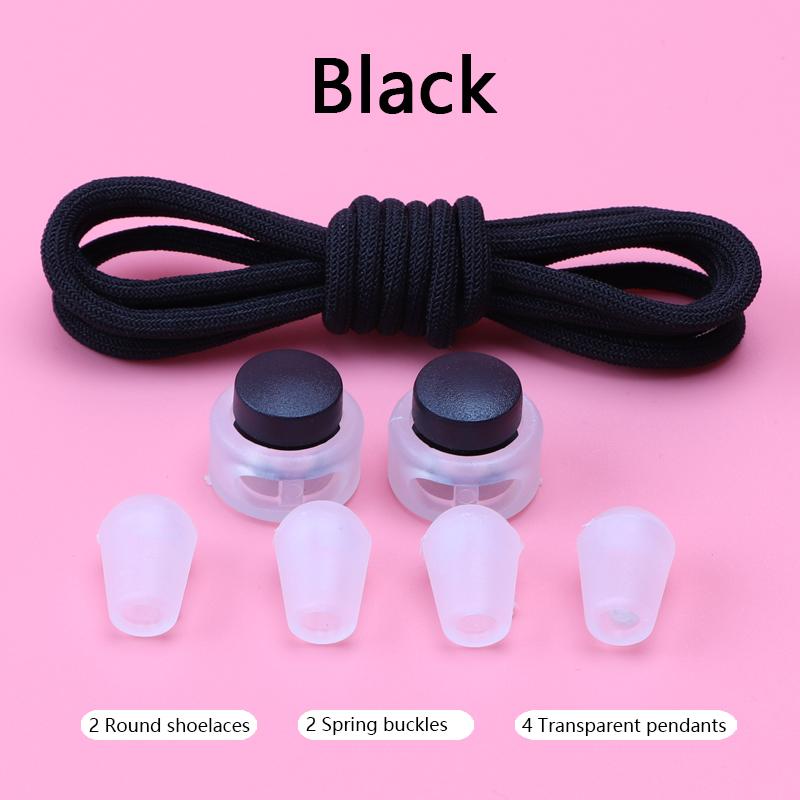 Spring Lock Shoelaces No Tie Shoe Laces Sneakers Round Elastic Shoe Lace Kid Adult Quick Without Ties Shoestrings Rubber Bands