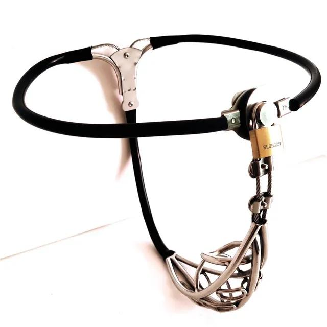 Manyjoy Männlicher unsichtbarer Keuschheitsgürtel aus Edelstahl, hohler Peniskäfig, Hülle, Anusloch, atmungsaktives Höschen, BDSM, Sexspielzeug für Männer