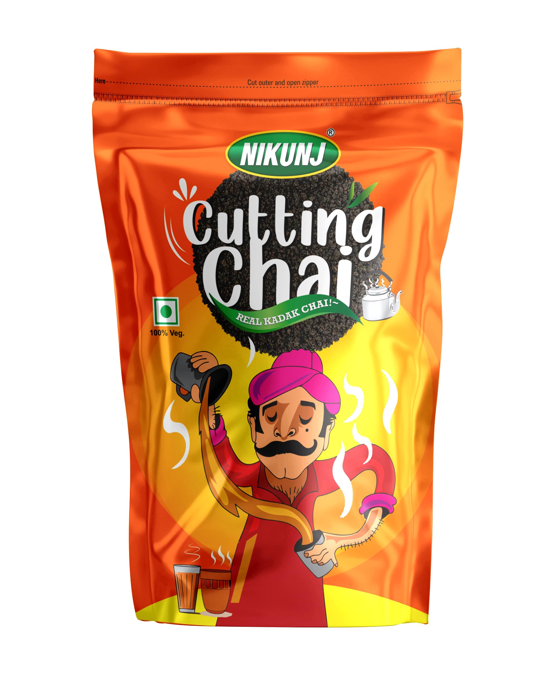 NIKUNJ Cutting Chai, 1kg | Real Kadak Chai | Black Tea | Strong Blend - Rich Taste, basil