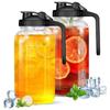 Glass Pitchers With Lid, 32/64 Oz Sun Tea Pitcher, Half Gallon Mason Jar Pitcher With Wide Mouth Airtight Lid