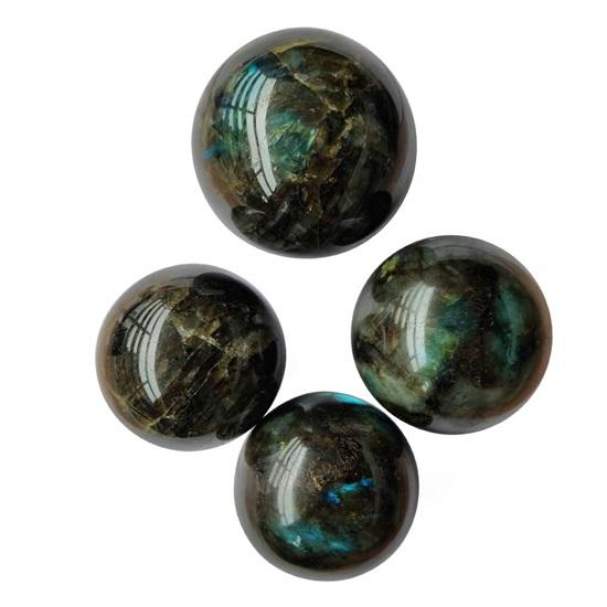 Křišťálová koule pro bytové dekorace, leštěný kulatý labradorit, drahokam