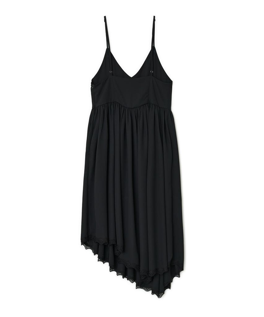 Sunburn Project Lace Layered Shirring One-Piece, Black