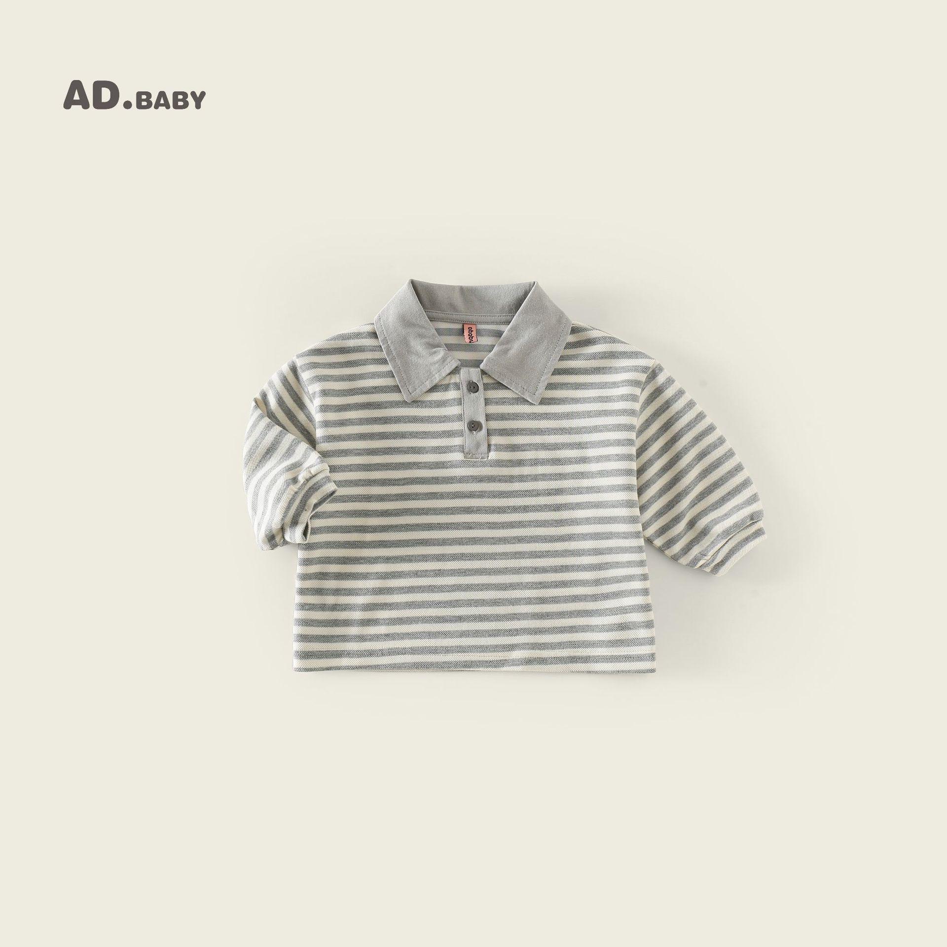 

Kids Korean Style Autumn Polo Shirt - Skin-Friendly, Comfortable, Trendy Long-Sleeve T-Shirt for Boys and Girls 80 cm серый