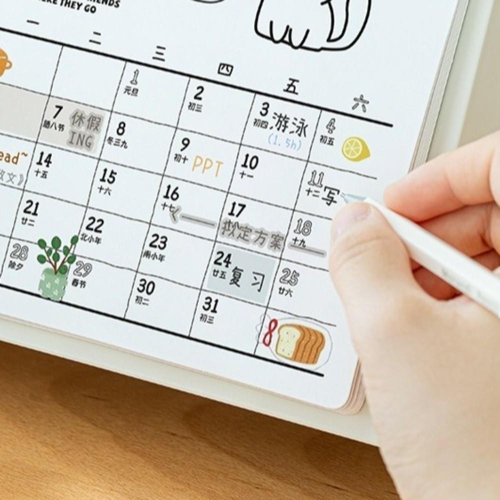 Cartoon 2026 Desktop Calendar Plastic Table Planner Creative Daily Planner  Office
