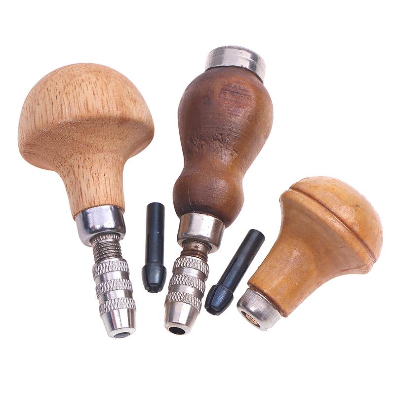 Jewelry Craft Handle Pin Vise Vice Wooden Handle With Chuck Wrapping Drill Tool