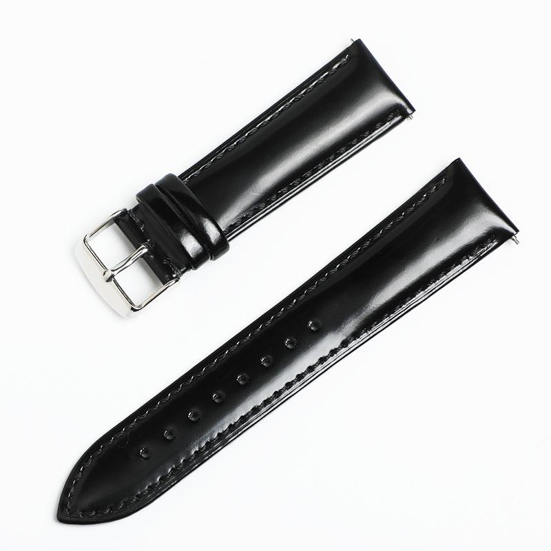 Unisex Leather Watch Wristband 18/19/20/21/22mm First Layer Cowhide Switch Ear Watch Strap
