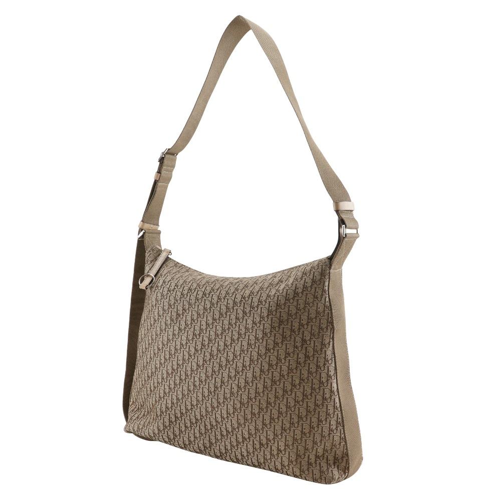 Dior Trotter Shoulder Bag 07RU 0064 Hobo Bag Beige Canvas Unisex Used