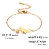 Stainless Steel Gold Cat Charm Bracelet for Women Braided Rope Bracelets Animal Kitten Jewelry Valentine Gift