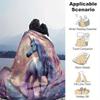 1pc Horse Printing Lightweight Flannel Blanket, Comfortable and Warm Blanket, for Camping Sofa Bed and Couch Office, Gift