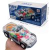 1Pcs Spinning Gears Police Car Toy LED Lights Music Car Model Durable Light Up Toy Car  for Kids