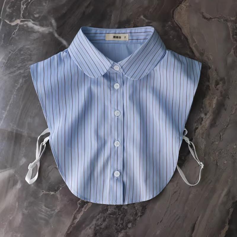 Elegant Autumn Fake Collar Women Fake Half Shirt Woman Stripe False Collar Shirt Detachable Collars Ladies Removable Nep Kraagie
