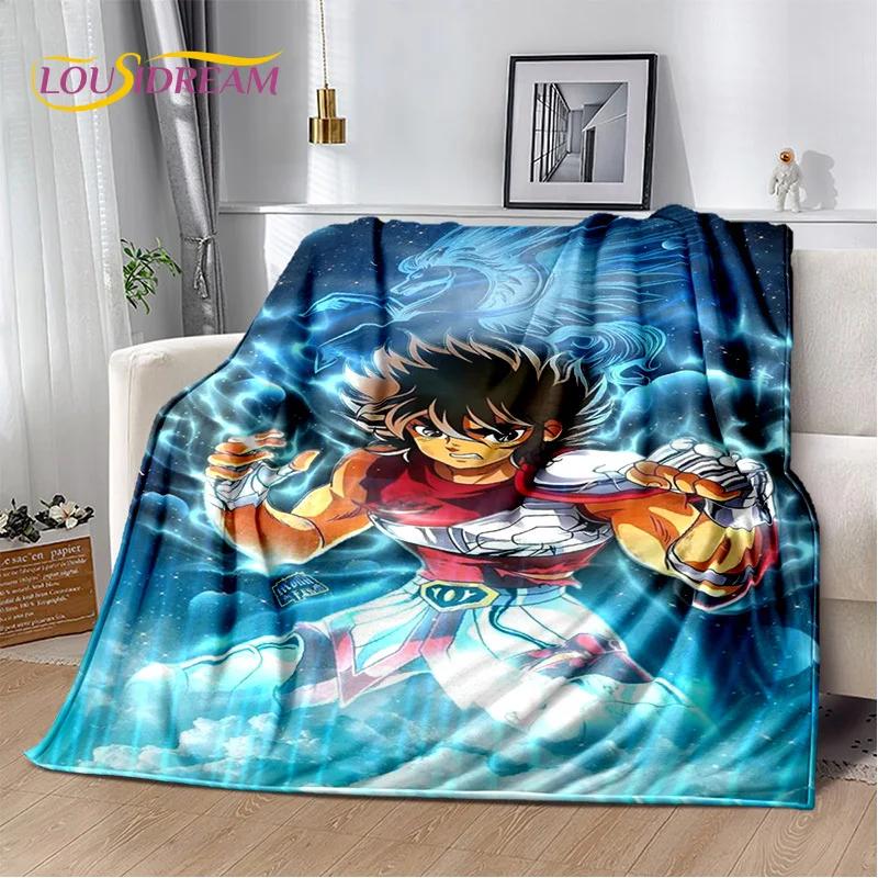 Cartoon Saint Seiya 3D Retro Soft Flannel Blanket for Beds Bedroom Sofa Picnic,Throw Blanket for Cover Outdoor Leisure Nap Gift