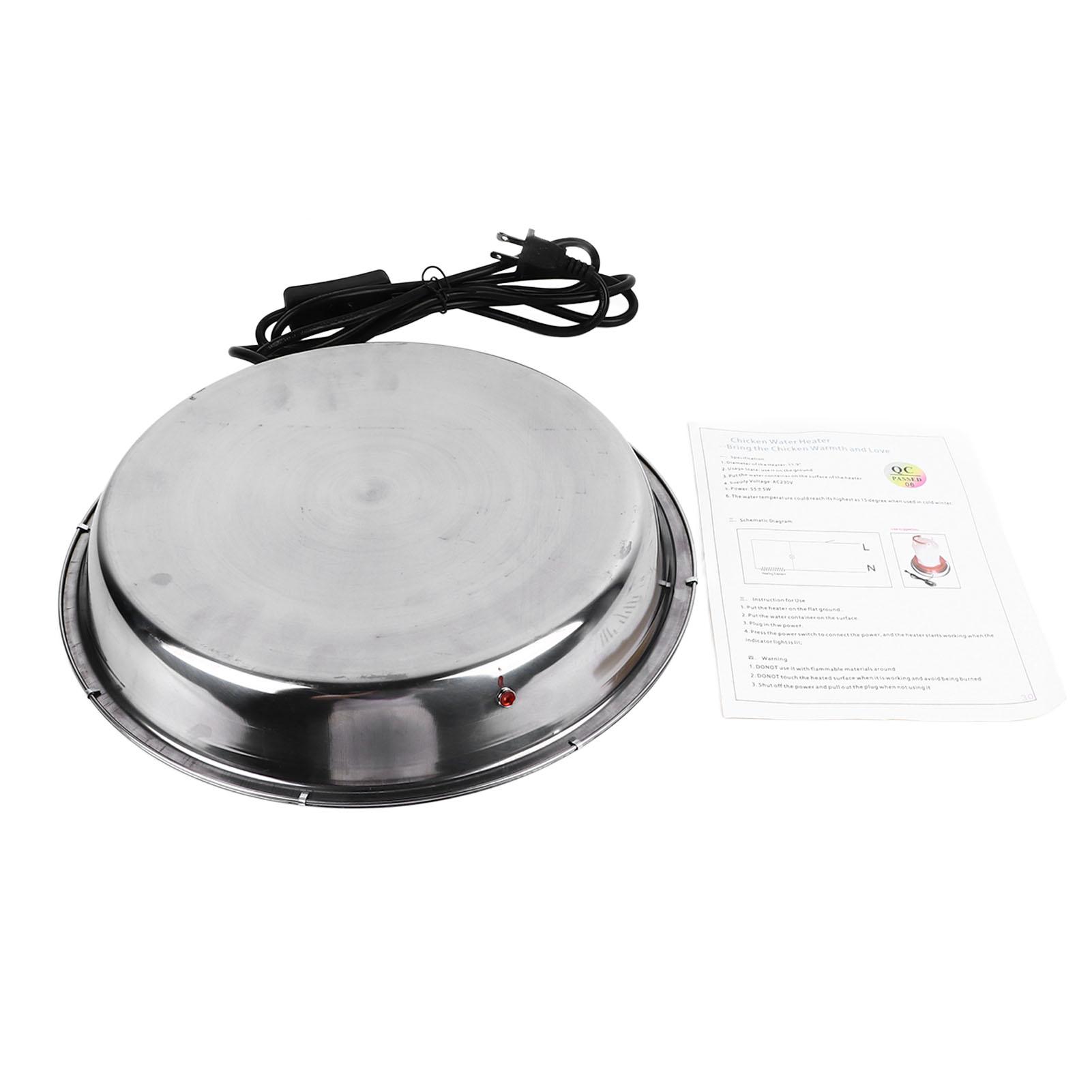 

Поилка для птицы с подогревом, устойчивая к укусам, из нержавеющей стали, подогреватель воды для кур для зимы, вилка ЕС