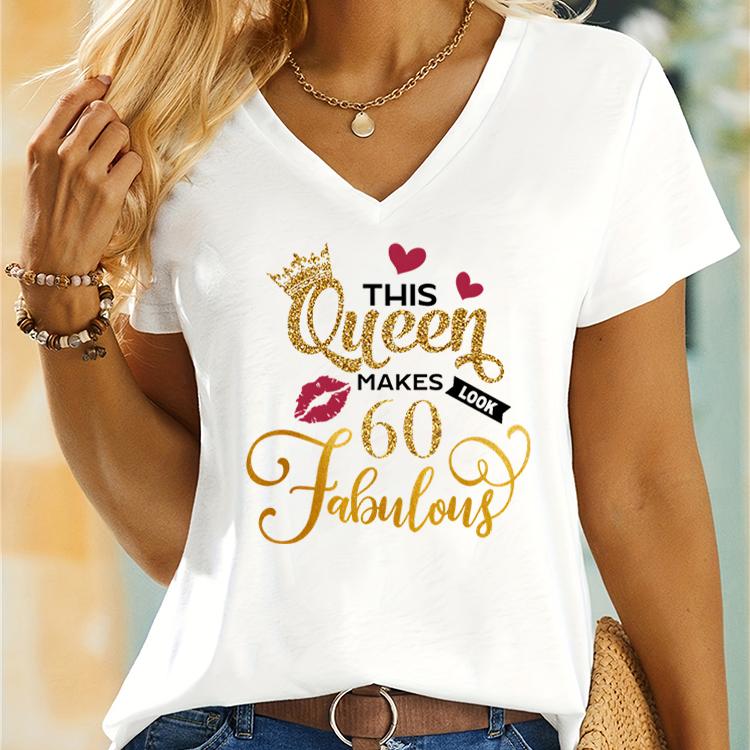 This Queen Makes 50 Look Fabulous Women Tshirts Love 50th Birthday Party Tshirt Queen Classic Graphic Birthday Gift for Mom S