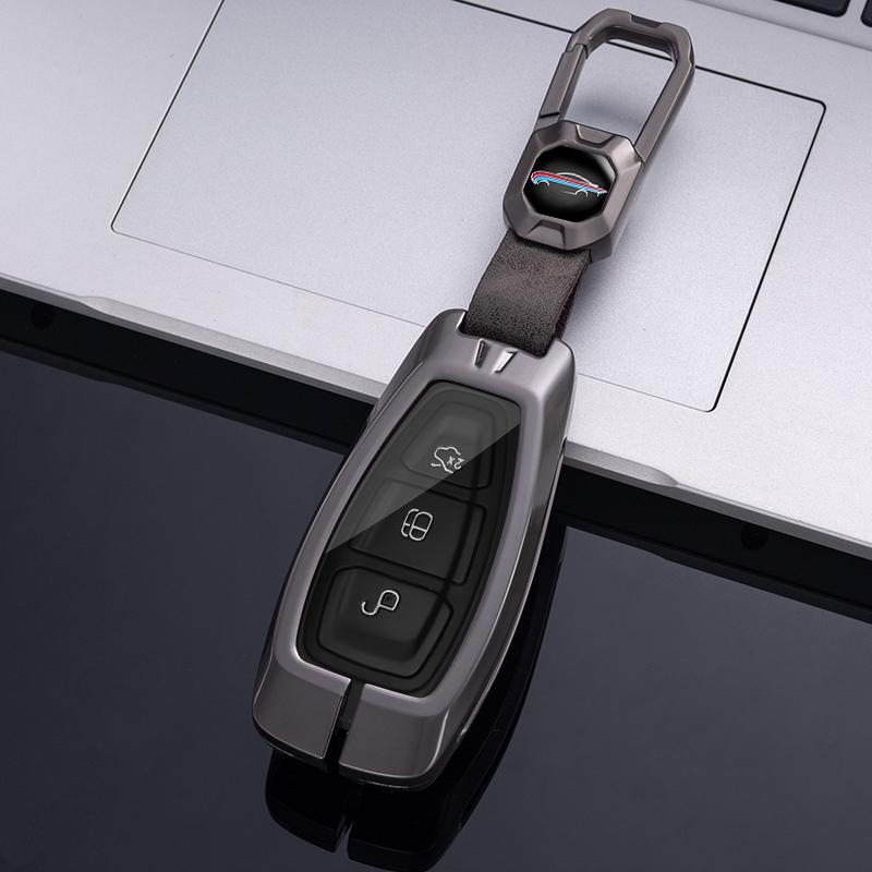 Liga de zinco caso chave do carro capa para ford fiesta foco mondeo ecosport kuga fob remoto chave caso protetor acessórios titular escudo chaveiro