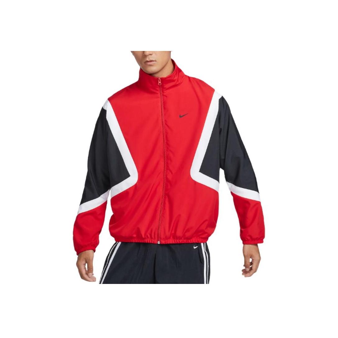 

Nike Color Block Retro Breathable Long Sleeve Stand Collar Jacket Men jackets Red FZ0249-657 L