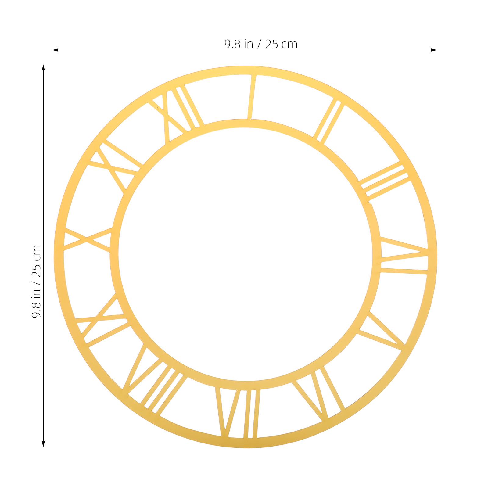 

Round Roman Numeral Acrylic Mirror Wall Sticker Stylish Clock Face for Living Room Hotel Entryway Easy to Install Reflective золотистий