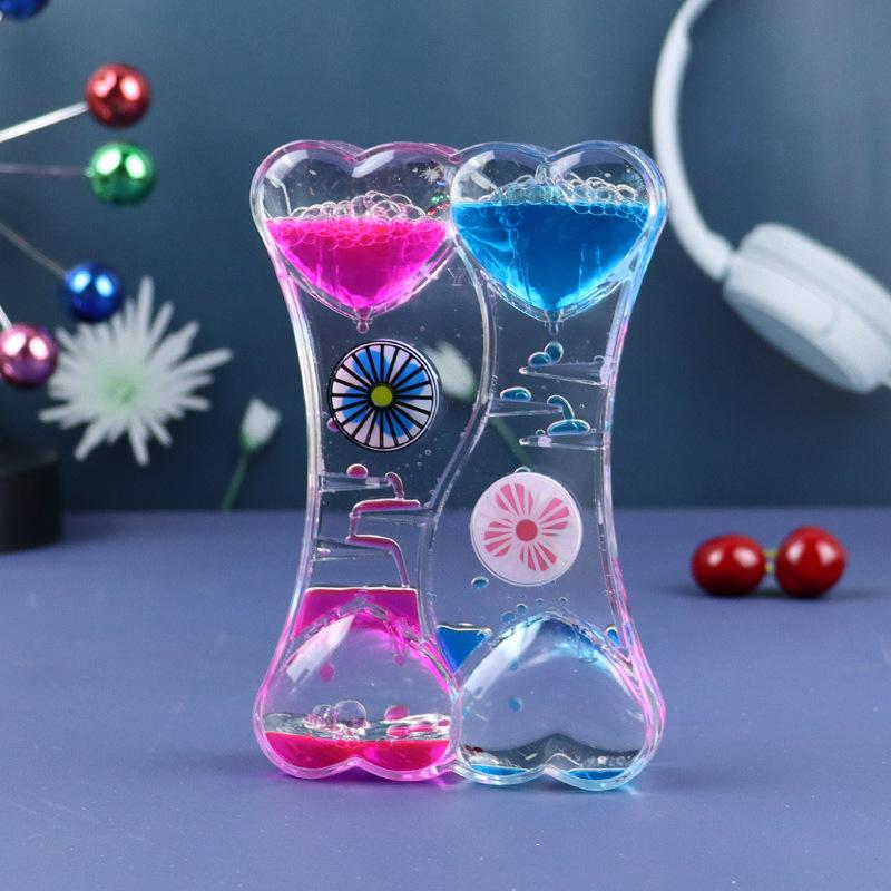 Creative Dynamic Oil Drop Toy Plastic Funnel Liquid Hourglass Student Gift Ornament
