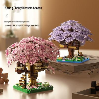 Lego Cherry Blossom Tree Cabin Building Set: DIY Peach Blossom Bouquet & Handmade Ornaments for Girls