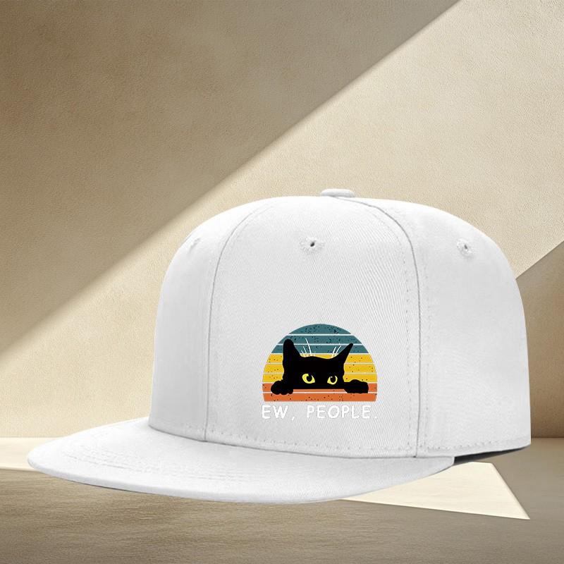 Ew People Black Cat Vintage Sunset Graphic Baseball Cap Unisex Adult Casual Adjustable Hat One Size