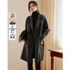 Women's Hepburn Style Mid-Length Wool Blend Double-Sided Coat