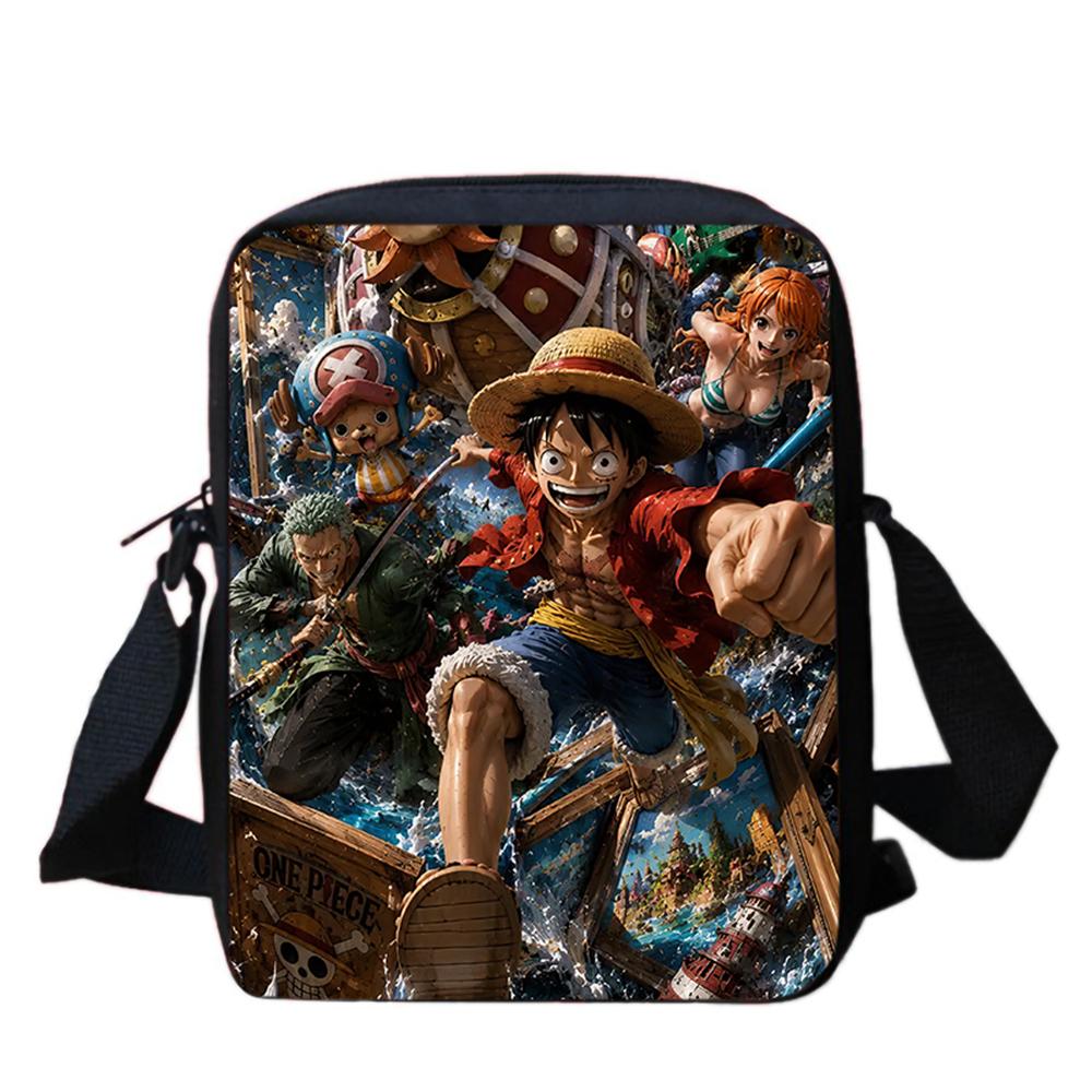 Cartoon One Piece Mini School Crossbody Bag,Light Weight Durable Messenger Bag Christmas Gifts for Kids Casual Daily Travel Use