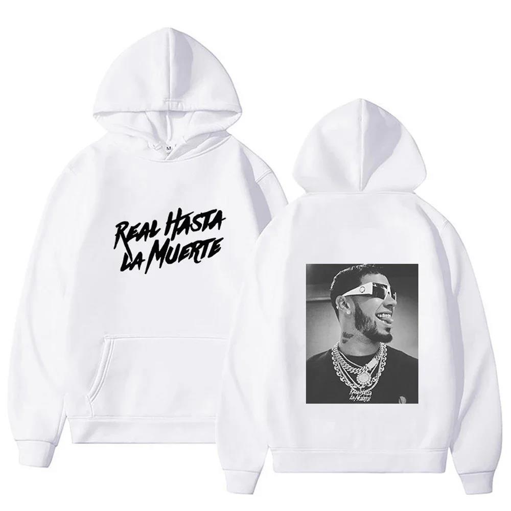New Autumn Rapper Singger Printed Men Hoodie Anuel AA Real Autumn Winter Fleece Streetwear