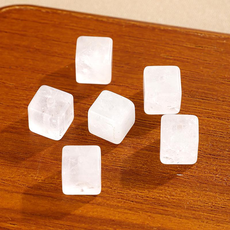 Golden Brown & Soft Pink Translucent Sugar Cube Bead Bracelet Accessories - DIY, Many Colors Available