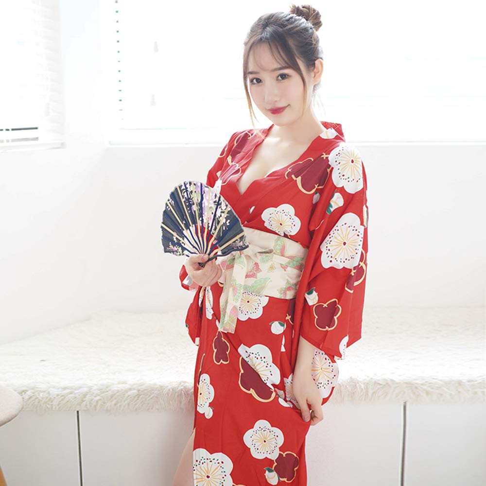 SHLYMP Japanisch Extrem Baby Offen Yamato Japanisch Japanisch Attraktiv Einheitsgröße Kirsche Yukata, Kimono, Cosplay, Sexy, Erotisch, Erotisch,