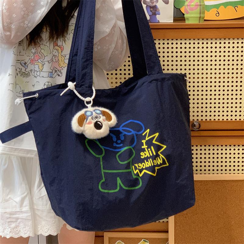 Lazy Wind Large Capacity Shoulder Bag Women's Casual Lightweight Tote Bag Students Commute To Class Cute Hand Bag