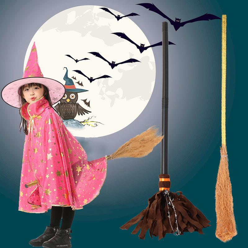 1 Метла ведьмы Выдвижная Хэллоуинская метла ведьмы Костюм реквизит Метла   Метла 1 шт.