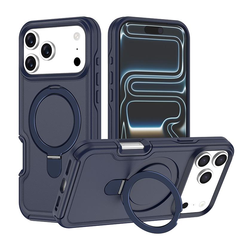 For IPhone 17 Pro Max Armor Round Tail Racket Stand Phone Case
