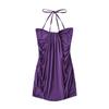 Purple Charm Halter Dress: Light Luxury, Spicy, Body-Hugging, Lantern Sleeves, Strapless One-Piece