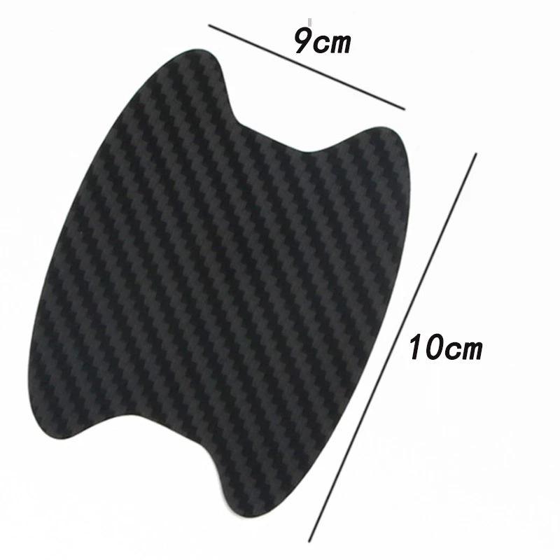 3D Carbon Fiber Car Door Handle Bowl Stickers (4-Pack) - Scratch-Resistant, Anti-Scratch, 9x10cm.