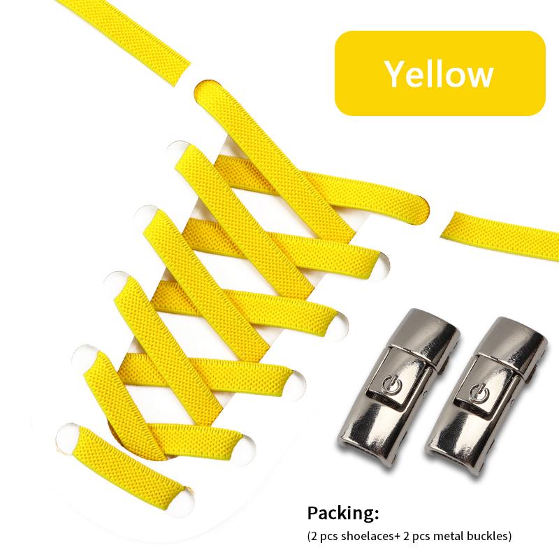 New No Tie Shoe Laces Press Lock Shoelaces Without Ties Elastic Laces Sneaker Kids Adult 8MM Widened Flat Shoelace for Shoes